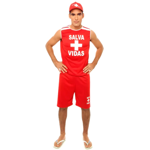 Fantasia Bombeiro Salva Vidas Masculino Adulto