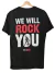 Camiseta We Will Rock You Preta Infantil 02 - 08 Anos