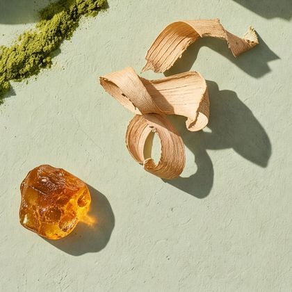 Âmbar e lascas de cedro