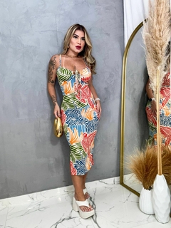 VESTIDO MIDI CANELADO