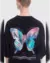 Camiseta Baw Oversized Butterfly "Baw X Smiley" Preta - comprar online