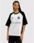 Camiseta Baw Oversized Raglan Street Racing Off White/Preto