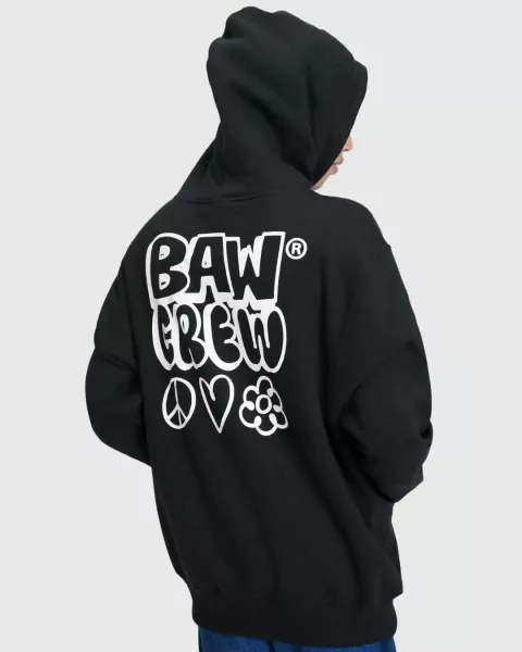 Moletom Baw Hoodie Baw Crew Preto