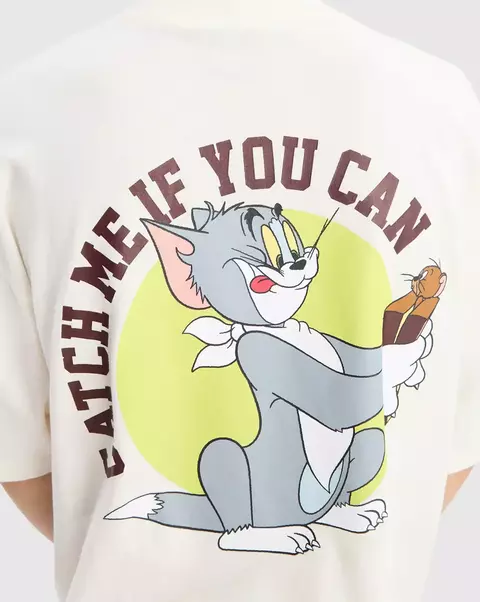 Camiseta Baw Oversized Baw X Tom and Jerry Off White