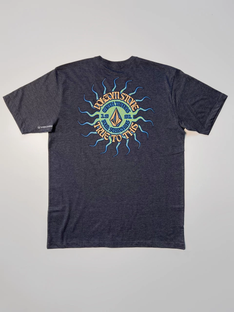 Camiseta Volcom Regular Fried Preto Mescla