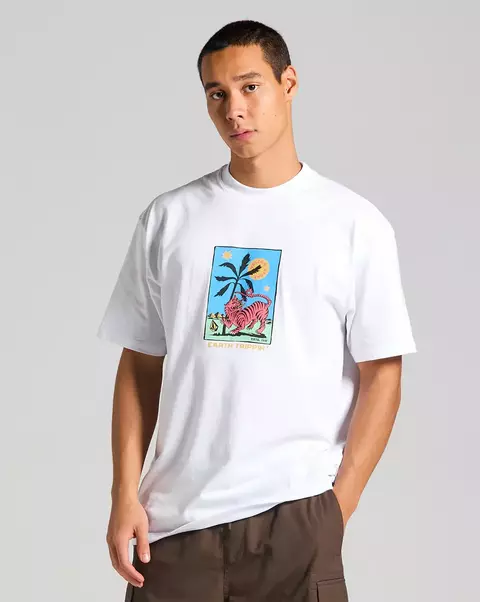Camiseta Volcom Oversized Tarot Tiger Branca