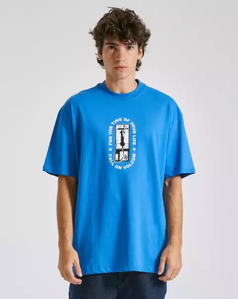 Camiseta Volcom Oversized Time Of Your Life Azul