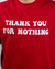Camiseta Oversized Vermelha Thank You For Nothing - loja online