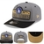 Boné New Era cinza e preto com logo dos Los Angeles Dodgers e inscrições da World Series 2024.
