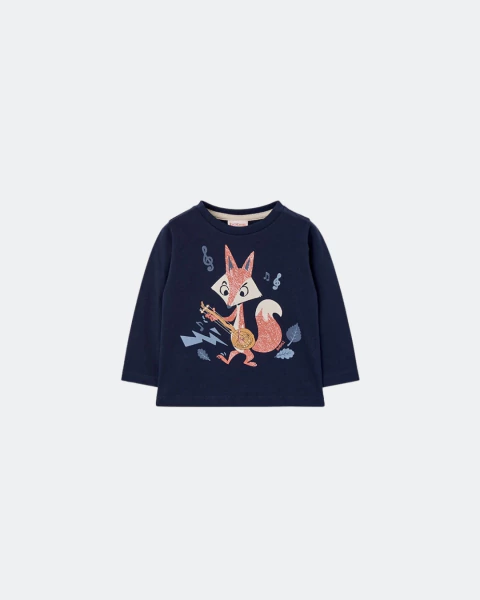 Playera manga larga con estampado