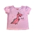 Playera rosa con diseño de dinosaurio