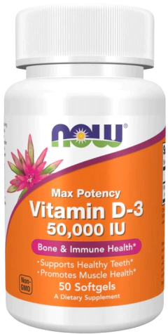 Vitamina D-3 50,000 IU - 50 Caps (Now)