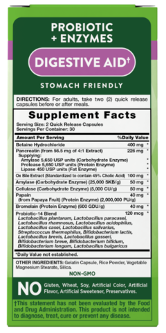 Probiotic + Enzymes - 60 Caps (Nature's Truth) - comprar online