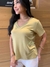 BLUSA VISCO GOLA V MOSTARDA - comprar online