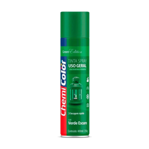 TINTA SPRAY VERDE ESCURO 400ML - CHEMICOLOR - comprar online