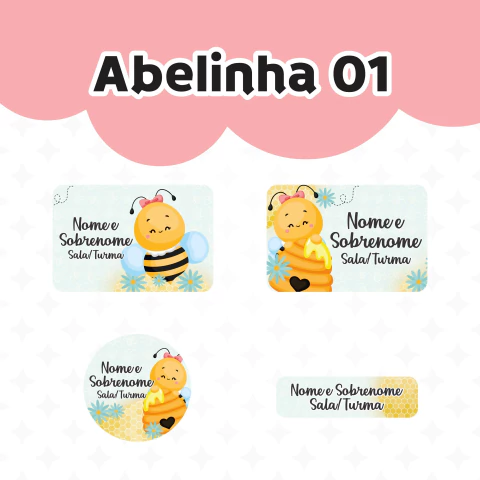 Adesivo Escolar Abelhinha 01 Personalizável - comprar online