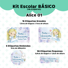 Adesivo Escolar Alice Personalizável - Coladinho Adesivos e Decorações