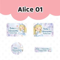 Adesivo Escolar Alice - Personalizável - comprar online