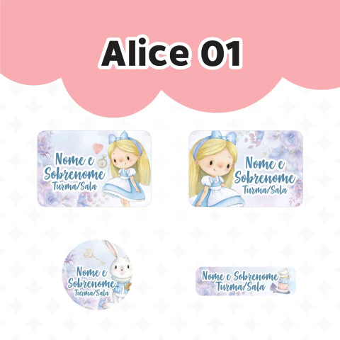 Adesivo Escolar Alice - Personalizável - comprar online