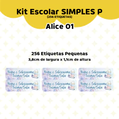 Adesivo Escolar Alice Personalizável