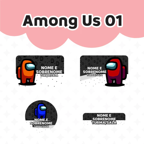 Adesivo Escolar Among Us 01 Personalizável - comprar online