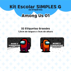 Adesivo Escolar Among Us 01 Personalizável - loja online