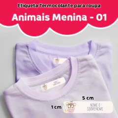 Etiqueta Termocolante Animais Menina 01 - comprar online