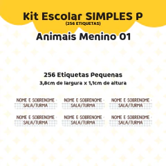 Adesivo Escolar Animais Menino 01 Personalizável