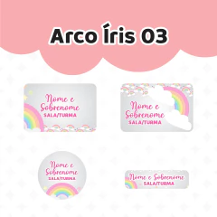 Adesivo Escolar Arco Íris 03 Personalizável - comprar online