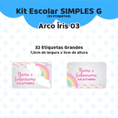 Adesivo Escolar Arco Íris 03 Personalizável - comprar online