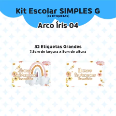 Adesivo Escolar Arco Íris 04 Personalizável - comprar online