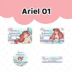 Adesivo Escolar Ariel Personalizável - comprar online