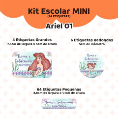 Adesivo Escolar Ariel Personalizável na internet