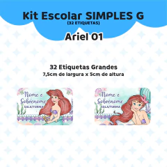 Adesivo Escolar Ariel Personalizável - comprar online