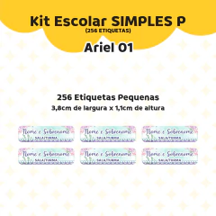 Adesivo Escolar Ariel Personalizável