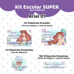 Imagem do Adesivo Escolar Ariel Personalizável