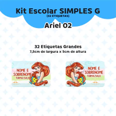 Adesivo Escolar Ariel 02 Personalizável - comprar online