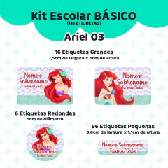 Adesivo Escolar Ariel 03 - Personalizável - Coladinho Adesivos e Decorações