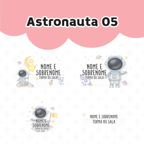 Adesivo Escolar Astronauta 05 - Personalizável - comprar online
