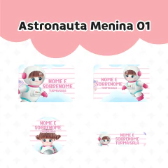 Adesivo Escolar Astronauta Menina Personalizável - comprar online