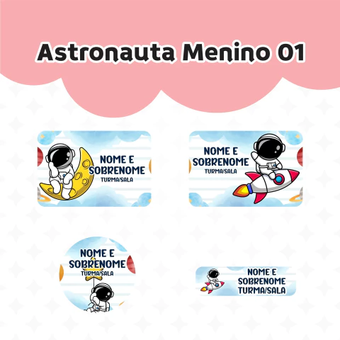 Adesivo Escolar Astronauta Menino 01 - comprar online