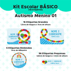 Adesivo Escolar Autismo Menino Personalizavél - Coladinho Adesivos e Decorações