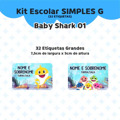 Adesivo Escolar Baby Shark 01 Personalizável