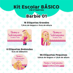 Adesivo Escolar Barbie 01 Personalizável - Coladinho Adesivos e Decorações