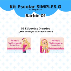 Adesivo Escolar Barbie 01 Personalizável - comprar online