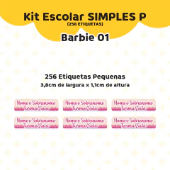 Adesivo Escolar Barbie 01 Personalizável