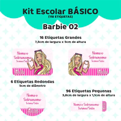 Adesivo Escolar Barbie 02 - Personalizável - Coladinho Adesivos e Decorações