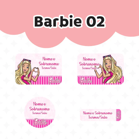 Adesivo Escolar Barbie 02 - Personalizável - comprar online