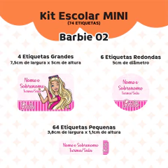 Adesivo Escolar Barbie 02 - Personalizável na internet