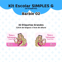 Adesivo Escolar Barbie 02 - Personalizável - comprar online